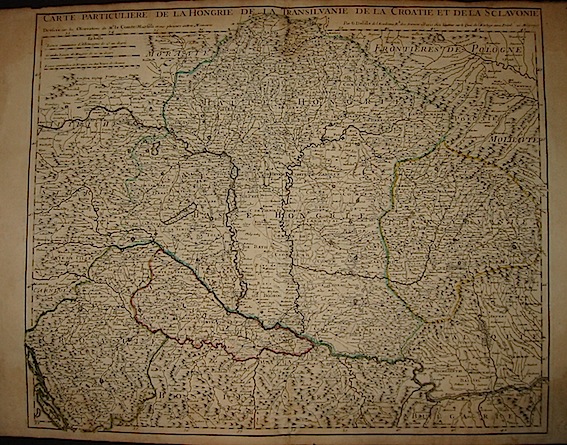 De l'Isle Guillaume (1675-1726) Carte particuliere de la Hongrie, de la Transivanie, de la Croatie et de la Sclavonie 1720 ca. Parigi